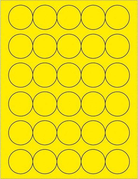 Tape Logic - 1-1/2" Long, Fluorescent Yellow Paper Laser Label - For Laser Printers - Benchmark Tooling