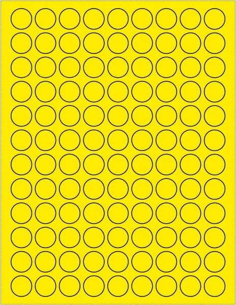 Tape Logic - 3/4" Long, Fluorescent Yellow Paper Laser Label - For Laser Printers - Benchmark Tooling