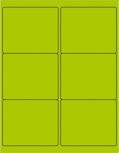 Tape Logic - 4" Long, Fluorescent Green Paper Laser Label - For Laser Printers - Benchmark Tooling