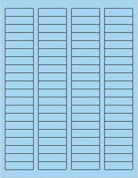 Made in USA - 1-3/4" Long, Pastel Blue Paper Laser Label - For Laser Printers - Benchmark Tooling