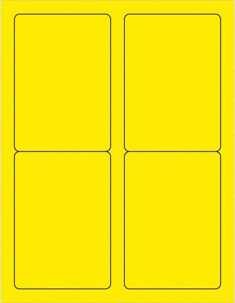 Tape Logic - 5" Long, Fluorescent Yellow Paper Laser Label - For Laser Printers - Benchmark Tooling