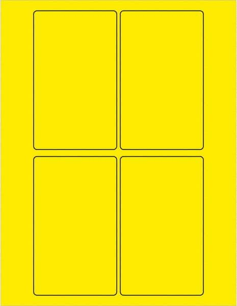 Tape Logic - 5" Long, Fluorescent Yellow Paper Laser Label - For Laser Printers - Benchmark Tooling