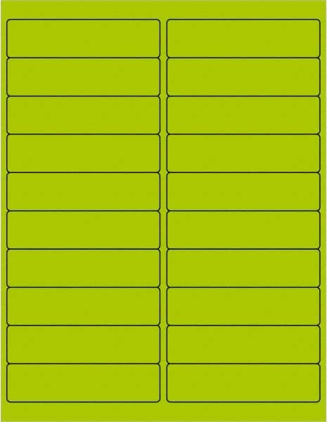 Tape Logic - 4" Long, Fluorescent Green Paper Laser Label - For Laser Printers - Benchmark Tooling