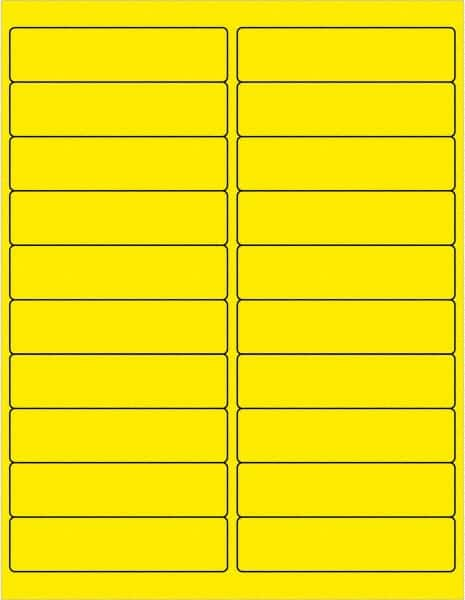 Tape Logic - 4" Long, Fluorescent Yellow Paper Laser Label - For Laser Printers - Benchmark Tooling