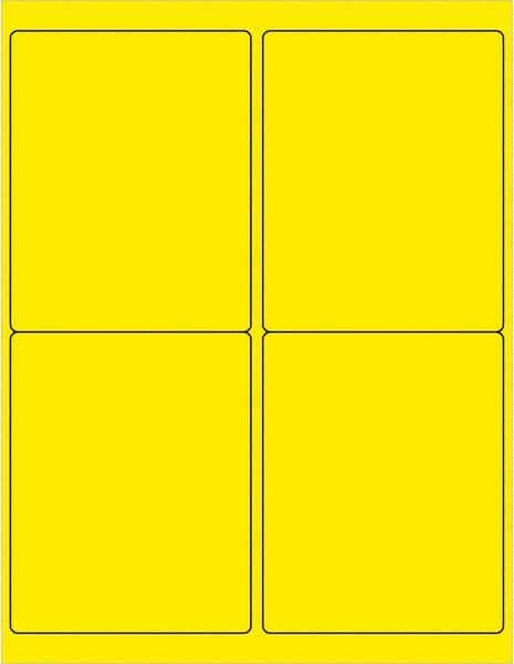 Tape Logic - 5" Long, Fluorescent Yellow Paper Laser Label - For Laser Printers - Benchmark Tooling