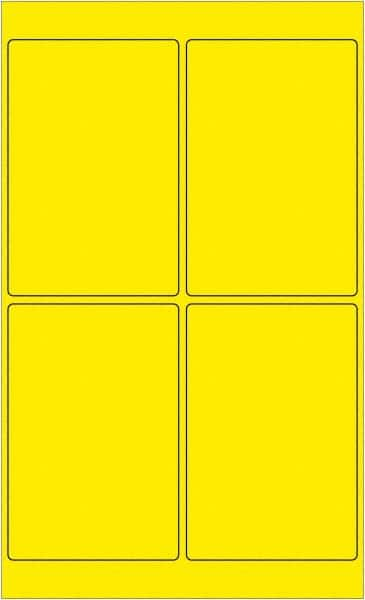 Tape Logic - 6" Long, Fluorescent Yellow Paper Laser Label - For Laser Printers - Benchmark Tooling