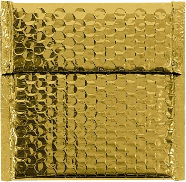 Made in USA - 6-3/4" Long x 7" Wide Peel-Off Self-Seal Bubble Mailer - Gold - Benchmark Tooling