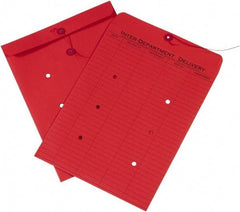 Made in USA - 13" Long x 10" Wide Draw String Inter-Department Envelope - Red - Benchmark Tooling