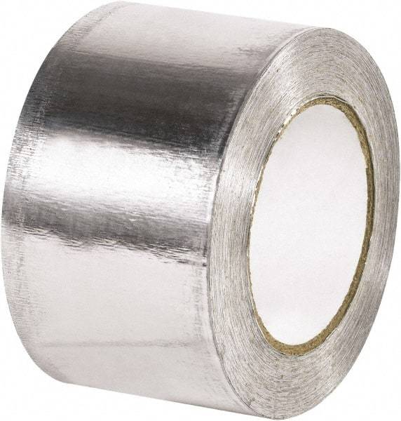 Made in USA - 3" x 60 Yds Silver Foil Tape - 5 mil, Acrylic Adhesive, Aluminum Foil Backing - Benchmark Tooling