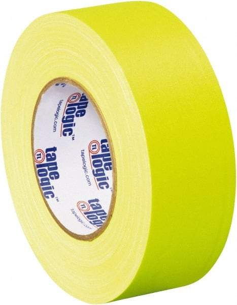 Tape Logic - 2" x 50 Yds Fluorescent Yellow Gaffers Tape - 11 mil, Rubber Adhesive - Benchmark Tooling