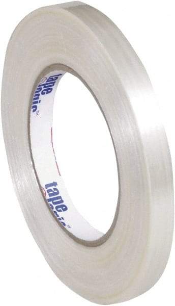 Tape Logic - 1/2" x 60 Yd Clear Hot Melt Adhesive Strapping Tape - Polypropylene Film Backing, 5.9 mil Thick, 320 Lb Tensile Strength - Benchmark Tooling