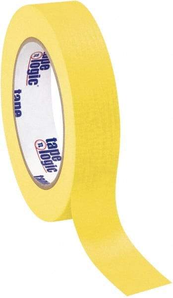 Tape Logic - 1" Wide x 60 Yd Long Yellow Crepe Paper Masking Tape - 4.9 mil Thick - Benchmark Tooling