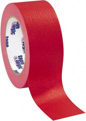 Tape Logic - 2" Wide x 60 Yd Long Red Crepe Paper Masking Tape - 4.9 mil Thick - Benchmark Tooling