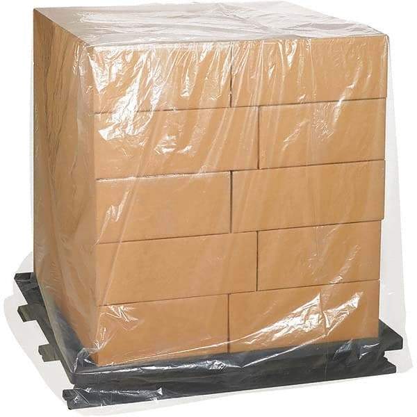 Made in USA - 32" Long x 42" Wide x 72" High Pallet Cover - Clear, Case, 50 Piece - Benchmark Tooling