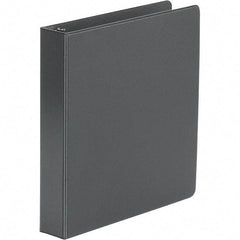 UNIVERSAL - 275 Sheet Capacity, 8-1/2 x 11", Non-View Ring Binder - Polypropylene, Black - Benchmark Tooling