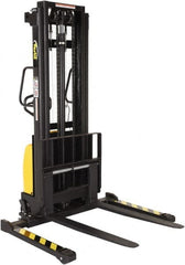 Vestil - 2,000 Lb Capacity, 118" Lift Height, Battery Powered Stacker - 2-1/8" Lowered Height, 42" Fork Length, 26-3/4" Overall Width - Benchmark Tooling
