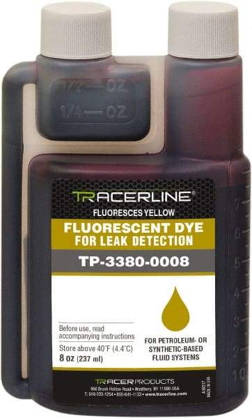 Spectroline - 8 oz Bottle Yellow Automotive Leak Detection Dye - For Engine Oil (Gasoline & Diesel), Power Steering, Automatic Transmission, Fuel (Gasoline & Diesel), Hydraulics - Benchmark Tooling