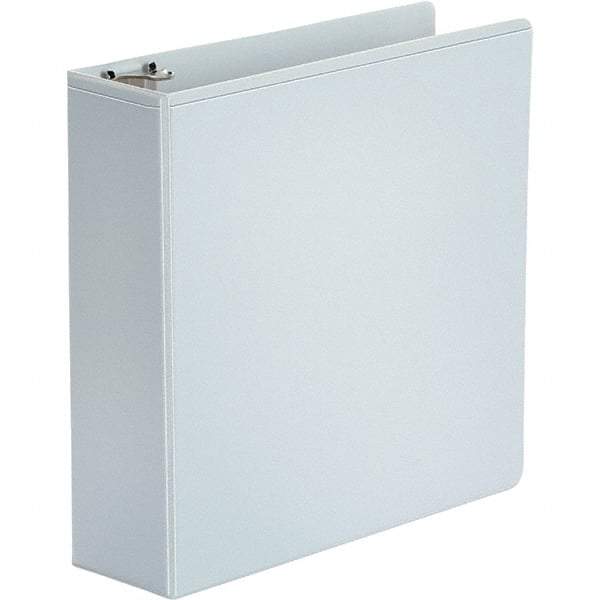 UNIVERSAL - 460 Sheet Capacity, 8-1/2 x 11", View Ring Binder - Polypropylene, White - Benchmark Tooling