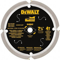 DeWALT - 7-1/4" Diam, 15.88mm Arbor Hole Diam, 16 Tooth Wet & Dry Cut Saw Blade - Steel, Smooth Action, Standard Round Arbor - Benchmark Tooling