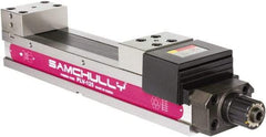 Samchully - 160mm Jaw Width, 354mm Jaw Opening Capacity, Horizontal Stationary Machine Vise - Manual Operation, 1 Station, 647.5mm Long x 58.4mm Deep, 60mm Jaw Height, Alloy Steel - Benchmark Tooling