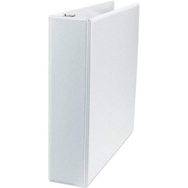 Universal One - 500 Sheet Capacity, 8-1/2 x 11", View Ring Binder - Polypropylene, White - Benchmark Tooling