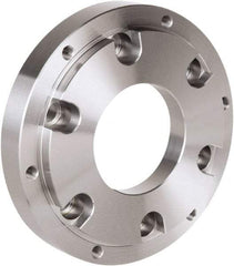 Samchully - Adapter Back Plate for 254 & 304mm Diam HC, HCH & HS Lathe Chucks - A2-11 Mount, 130mm Through Hole Diam, 220mm OD, 45.5mm Flange Height, Steel - Benchmark Tooling