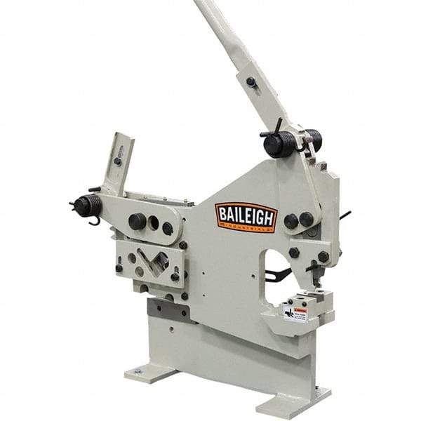 Baileigh - 6-1/4" Throat Depth, 16 Ton Punch Pressure, 5/16" Punch Capacity Ironworker - 39" Wide x 26" High x 16" Deep - Benchmark Tooling