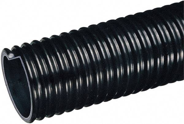 Kuriyama of America - 5" ID x 5-3/4" OD, 35 Max psi, 28 In. Hg, Dry Material Handling & Transfer Hose - Polyurethane Liner, PVC Cover, -40 to 150°F, 10" Bend Radius, 20' Coil Length, Black - Benchmark Tooling