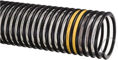 Kuriyama of America - 4" ID x 4.69" OD, 35 Max psi, 28 In. Hg, Dry Material Handling & Transfer Hose - Static Dissipative Polyurethane with Grounding Wire, -40 to 150°F, 12" Bend Radius, 60' Coil Length, Transparent - Benchmark Tooling