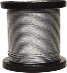 Loos & Co. - 3/16" x 1/8" Diam, Galvanized Steel Wire Rope - 2,000 Lb Breaking Strength, 7 x 19, Vinyl Coating - Benchmark Tooling