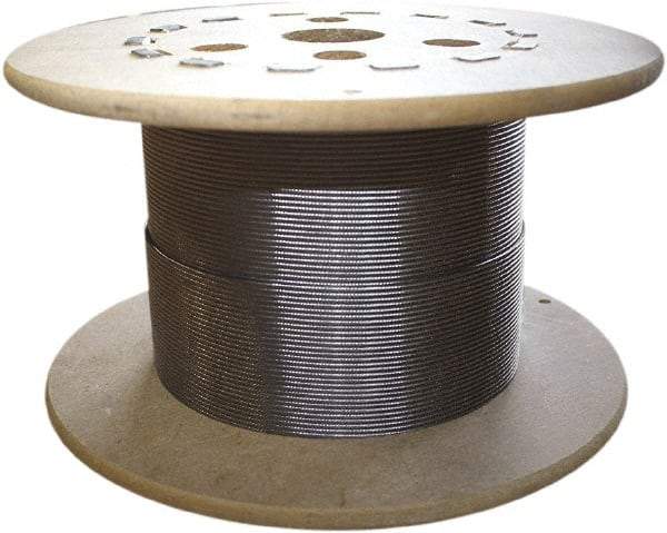 Loos & Co. - 3/16" x 1/8" Diam, Steel Wire Rope - 1,760 Lb Breaking Strength, 7 x 19, Vinyl Coating - Benchmark Tooling