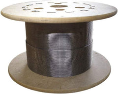 Loos & Co. - 3/16" x 1/8" Diam, Steel Wire Rope - 1,760 Lb Breaking Strength, 7 x 19, Vinyl Coating - Benchmark Tooling