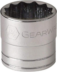 GearWrench - 1-3/16", 1/2" Drive, Standard Hand Socket - 12 Points, 1-21/32" OAL, Alloy Steel, Chrome Finish - Benchmark Tooling