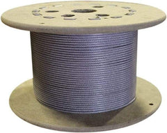 Loos & Co. - 1/4" x 3/16" Diam, Galvanized Steel Wire Rope - 4,200 Lb Breaking Strength, 7 x 19, Nylon Coating - Benchmark Tooling