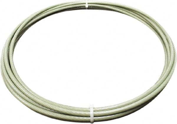 Loos & Co. - 100' Long, 1/4" x 1/4" Diam, Stainless Steel Wire Rope - 7,000 Lb Breaking Strength, 7 x 19 - Benchmark Tooling