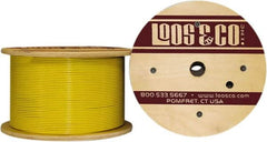 Loos & Co. - 3/16" x 1/8" Diam, Galvanized Steel Wire Rope - 2,000 Lb Breaking Strength, 7 x 19, Vinyl Coating - Benchmark Tooling