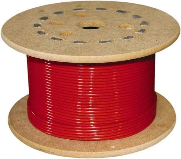 Loos & Co. - 3/16" x 1/8" Diam, Galvanized Steel Wire Rope - 2,000 Lb Breaking Strength, 7 x 19, Vinyl Coating - Benchmark Tooling