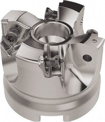 Seco - 50mm Cut Diam, 22mm Arbor Hole, 6.96mm Max Depth of Cut, 92° Indexable Chamfer & Angle Face Mill - 4 Inserts, XNEX080816 Insert, Right Hand Cut, 4 Flutes, Through Coolant, Series R220.79 - Benchmark Tooling