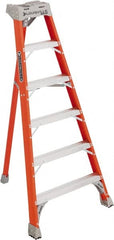 Louisville - 5 Steps, 6' High, Type IA Rating, Fiberglass Tripod Step Ladder - Benchmark Tooling