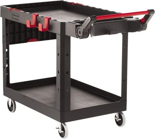 Rubbermaid - 500 Lb Capacity, 25-3/16" Wide x 51-15/32" Long x 36" High Heavy Duty Utility Cart - 2 Shelf, 17 Slot, Structural Foam - Benchmark Tooling