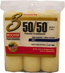 Wooster Brush - 1/2" Nap, 9" Wide Paint Roller Cover - Semi-Rough Texture, 50/50 Polyester & Wool Blend - Benchmark Tooling