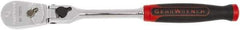 GearWrench - 1/4" Drive Pear Head Ratchet - Full Polish Chrome Finish, 8" OAL, 84 Gear Teeth, Locking Flex Head - Benchmark Tooling