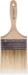 Wooster Brush - 4" Flat Polyester Wall Brush - 3-15/16" Bristle Length, 5-3/8" Wood Beavertail Handle - Benchmark Tooling