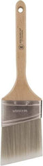 Wooster Brush - 3" Oval/Angle Polyester Angular Brush - 2-15/16" Bristle Length, 6-1/2" Wood Fluted Handle - Benchmark Tooling