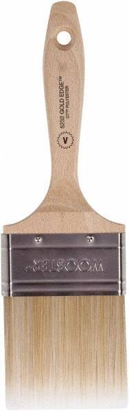 Wooster Brush - 3" Flat Polyester Varnish Brush - 2-15/16" Bristle Length, 5-9/16" Wood Beavertail Handle - Benchmark Tooling