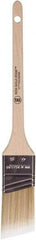 Wooster Brush - 1-1/2" Angled Polyester Angular Brush - 2-3/16" Bristle Length, 6-1/2" Wood Fluted Handle - Benchmark Tooling