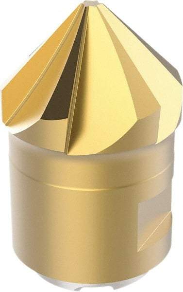Seco - MP16 Grade F40M Carbide Chamfer Milling Tip Insert - TiAIN/TiN Finish, 6 Flutes, 1.95mm Cutting Diam, 6.5mm Depth of Cut, 23.8mm Extension - Benchmark Tooling