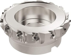 Seco - 14 Inserts, 6" Cut Diam, 2" Arbor Diam, 12mm Max Depth of Cut, Indexable Square-Shoulder Face Mill - 90° Lead Angle, 63mm High, LOEX-12 Insert Compatibility, Series Square T4-12 - Benchmark Tooling