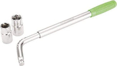 OEM Tools - 21" Long Cylindrical Shaped Lug Nut Wrench Tire Iron - Telescoping, 11/16, 3/4, 13/16, 7/8" Hex, 17, 19, 21, 22mm - Benchmark Tooling