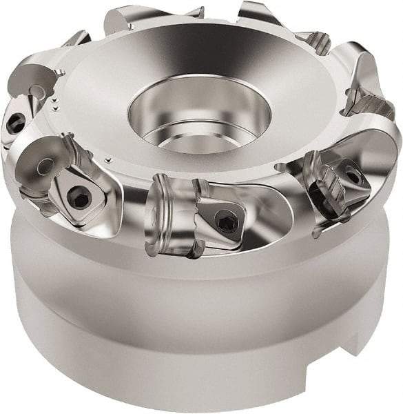 Seco - 50.32mm Cut Diam, 6mm Max Depth, 32mm Arbor Hole, 8 Inserts, RN.. 1207 Insert Style, Indexable Copy Face Mill - R220.26 Cutter Style, 9,400 Max RPM, 50mm High, Through Coolant, Series R220.26 - Benchmark Tooling